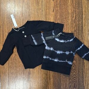 Black and tie dye itty bitty shirts